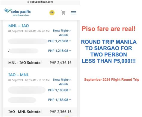 piso fare manila to siargao